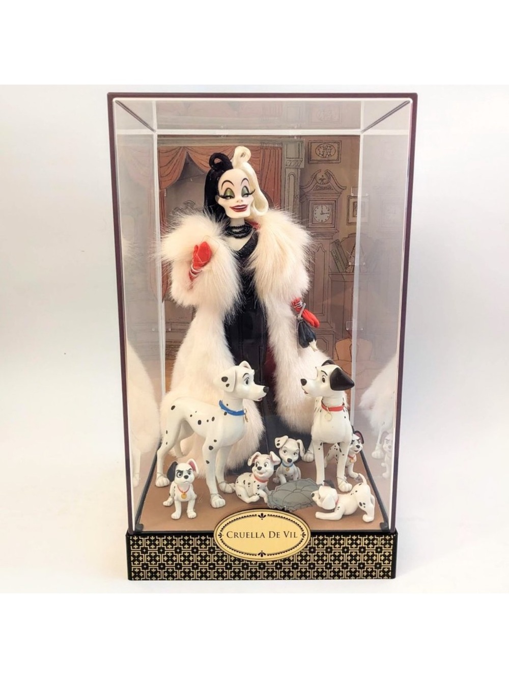 Disney Cruella de Vil Figurine Display — Black, White, Red
